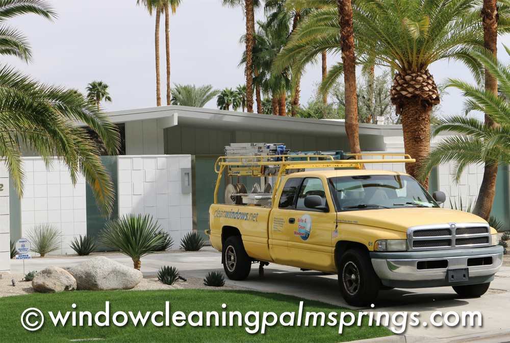 window cleaning in Palm Springs mid-century modern